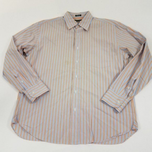 J crew mens button front shirt striped blue orange‎
